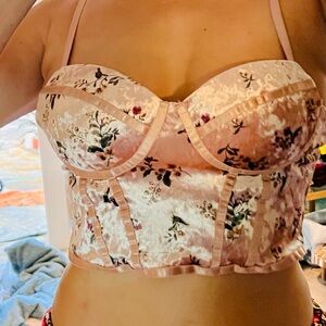 Haute Monde Pink Floral Bustier